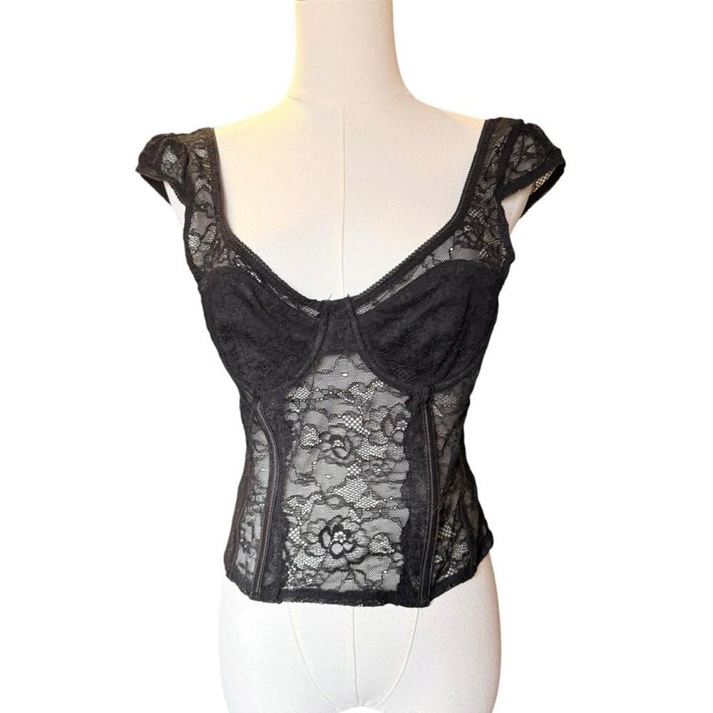 Edikted black lace corset top